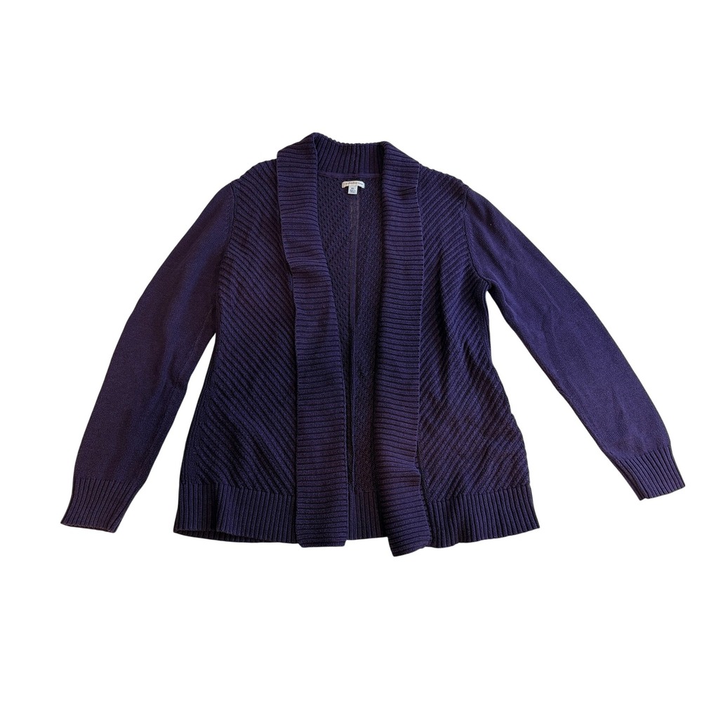 Croft & Barrow Cardigan Women XL Purple Excellent Open Front Shawl Collar Knit
